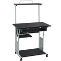 Computer Desk with Printer Shelf, Keyboard Tray & Storage Rack – 52"H, Iron Frame