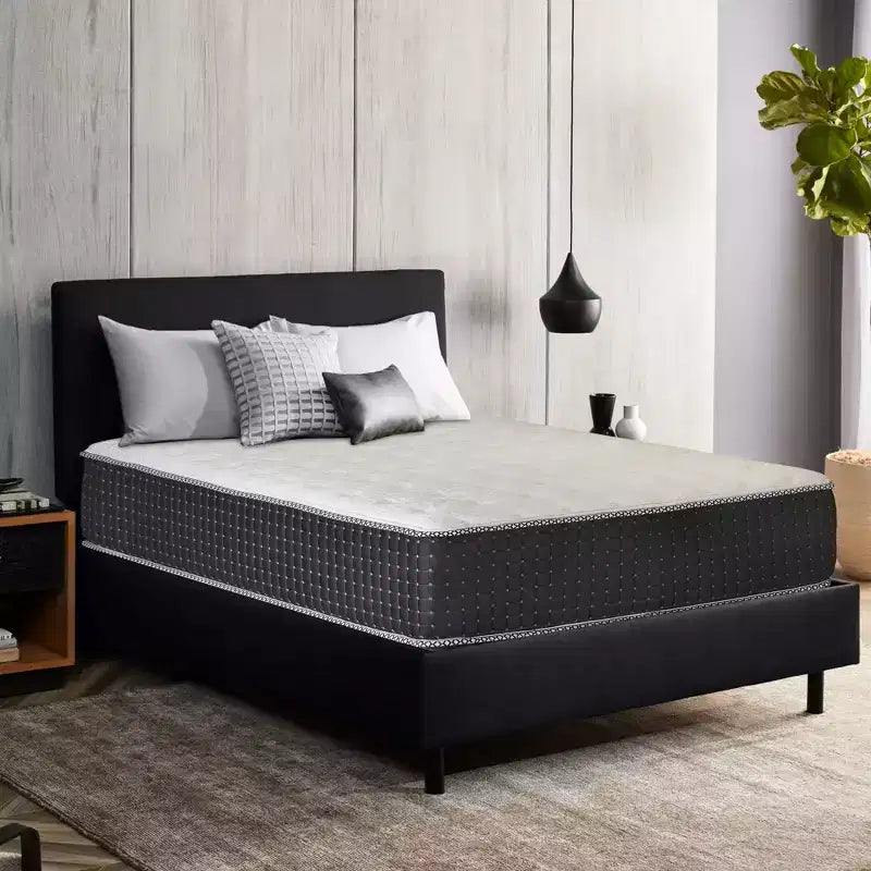 14" Firm Pocket Coil Hybrid Mattress – Memory Foam, Breathable Damask Cover, Bed in a Box
