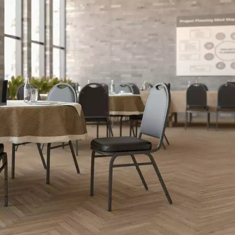 Dome Back Stacking Banquet Chair – 500 lb, Vinyl Upholstery, Steel Frame, Stacks 10 High
