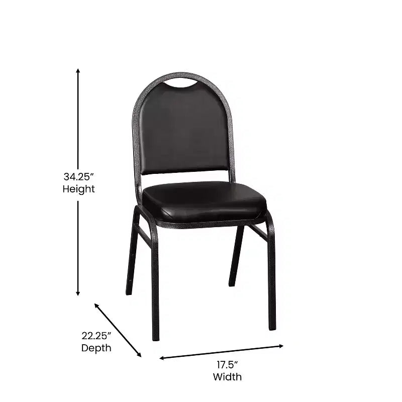 Dome Back Stacking Banquet Chair – 500 lb, Vinyl Upholstery, Steel Frame, Stacks 10 High