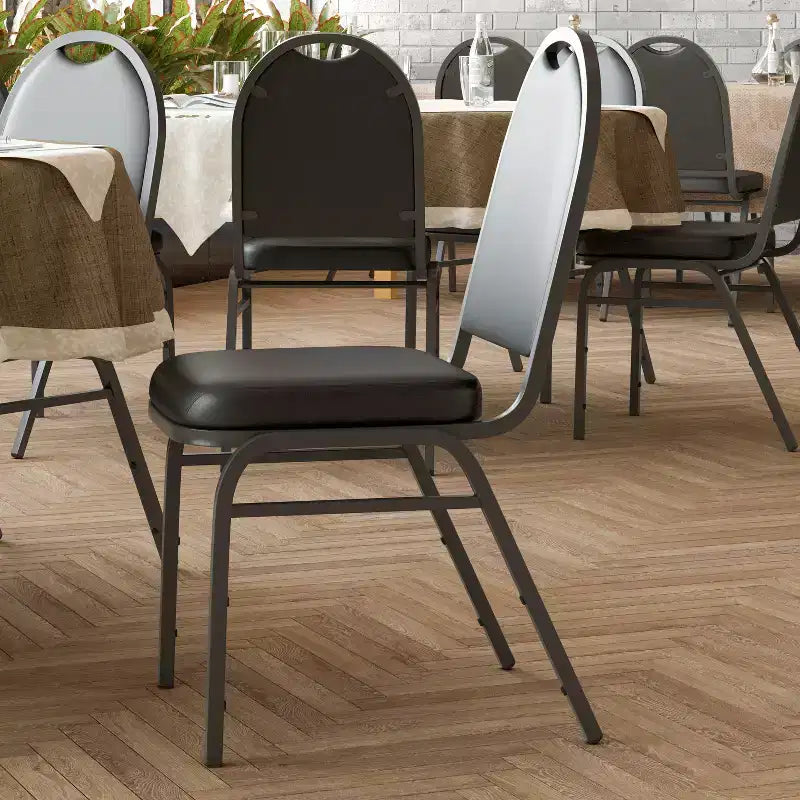 Dome Back Stacking Banquet Chair – 500 lb, Vinyl Upholstery, Steel Frame, Stacks 10 High