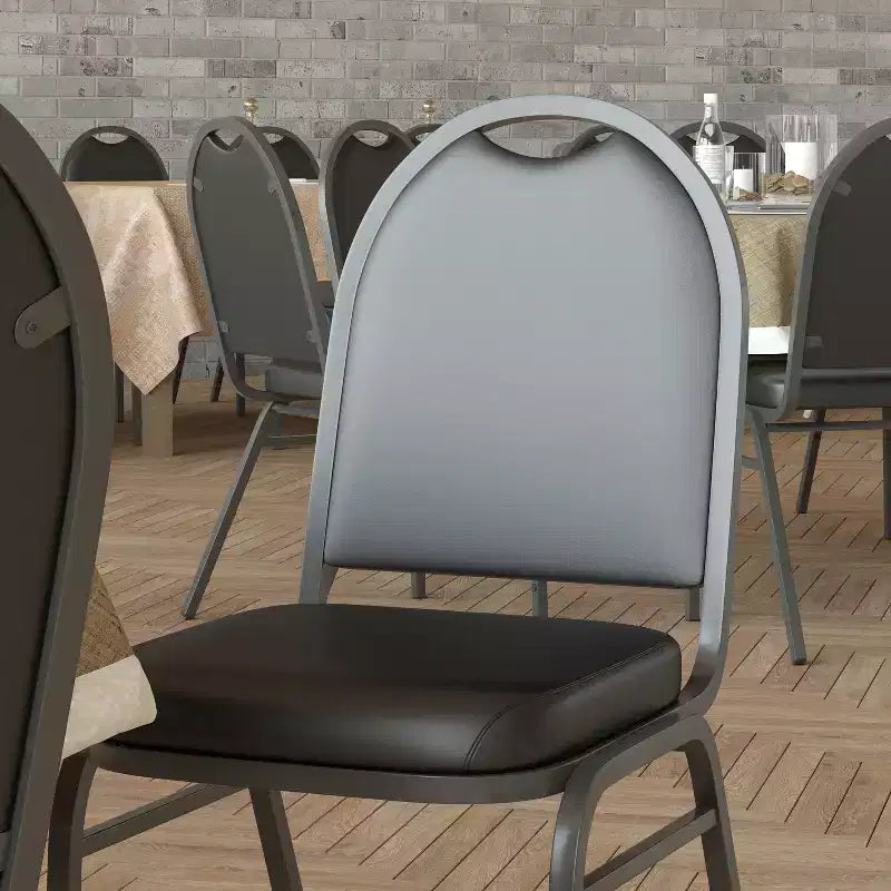 Dome Back Stacking Banquet Chair – 500 lb, Vinyl Upholstery, Steel Frame, Stacks 10 High