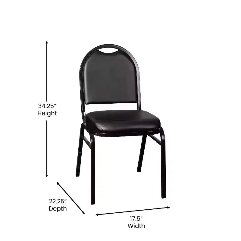 Dome Back Stacking Banquet Chair – 500 lb, Vinyl Upholstery, Steel Frame, Stacks 10 High