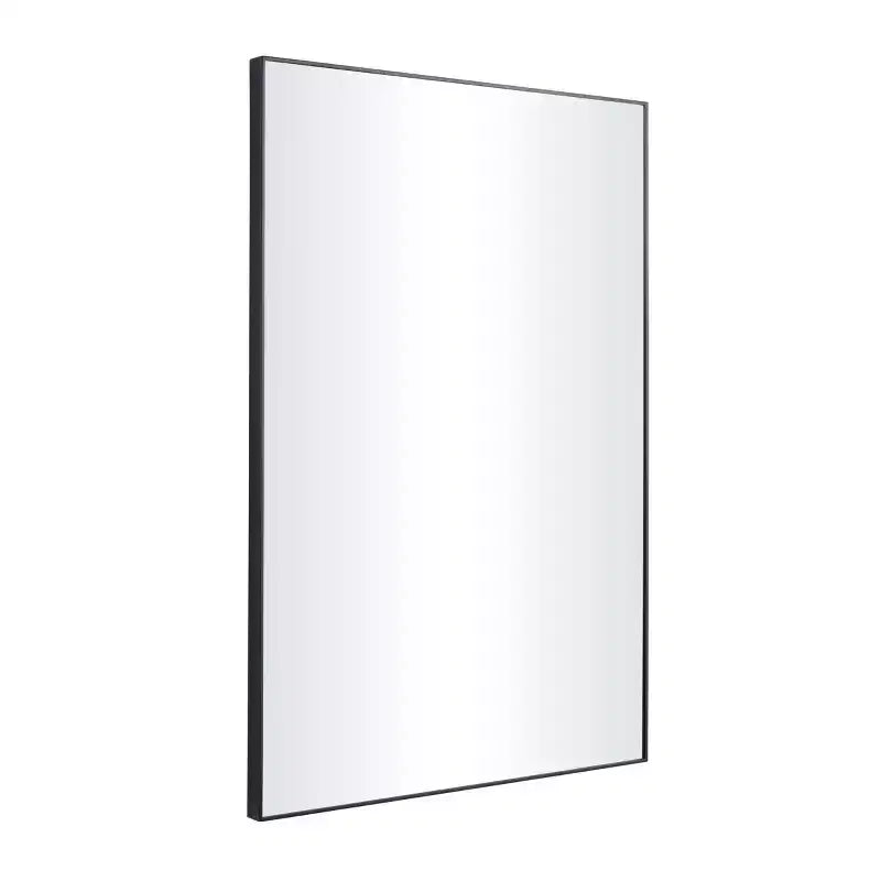 36x24" Contemporary Rectangle Wall Mirror – Thin Wood Frame, Wall Mount