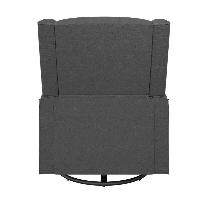 Nursery Tufted Wingback Gliding Chair – Linen Upholstery, 360° Swivel, 250 lb Capacity