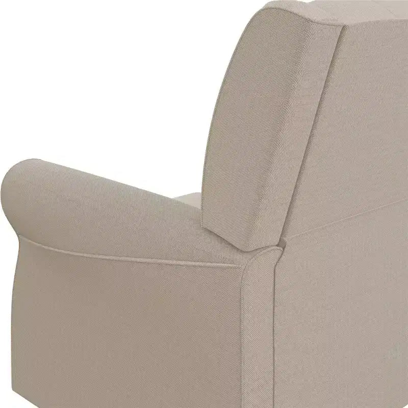 Nursery Tufted Wingback Gliding Chair – Linen Upholstery, 360° Swivel, 250 lb Capacity