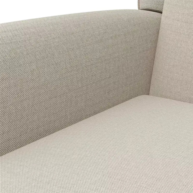 Nursery Tufted Wingback Gliding Chair – Linen Upholstery, 360° Swivel, 250 lb Capacity
