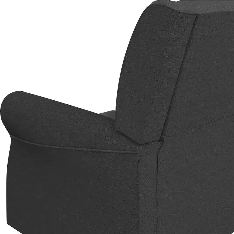 Nursery Tufted Wingback Gliding Chair – Linen Upholstery, 360° Swivel, 250 lb Capacity