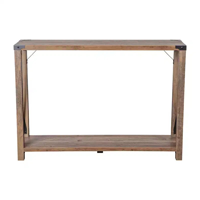 Modern Farmhouse Sofa Table – Engineered Wood, Powder-Coated Steel Accents, 75 lb Capacity
