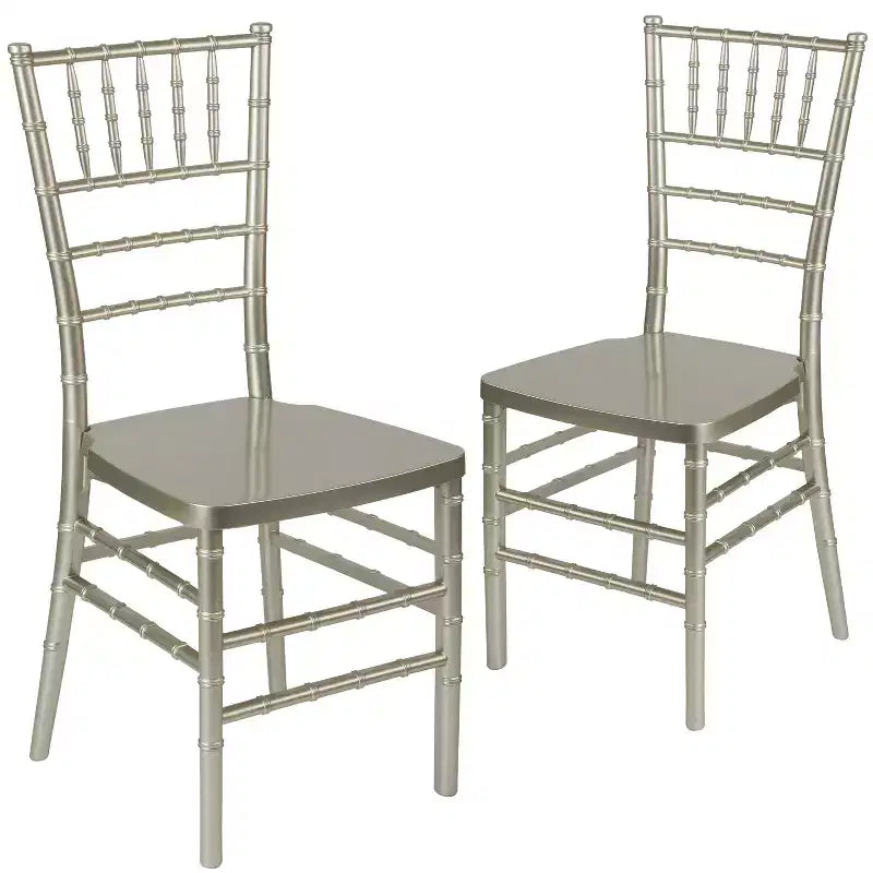 Set of 2 Premium Resin Stacking Chiavari Chairs – 1000 lb, Indoor & Outdoor, Fully Assembled