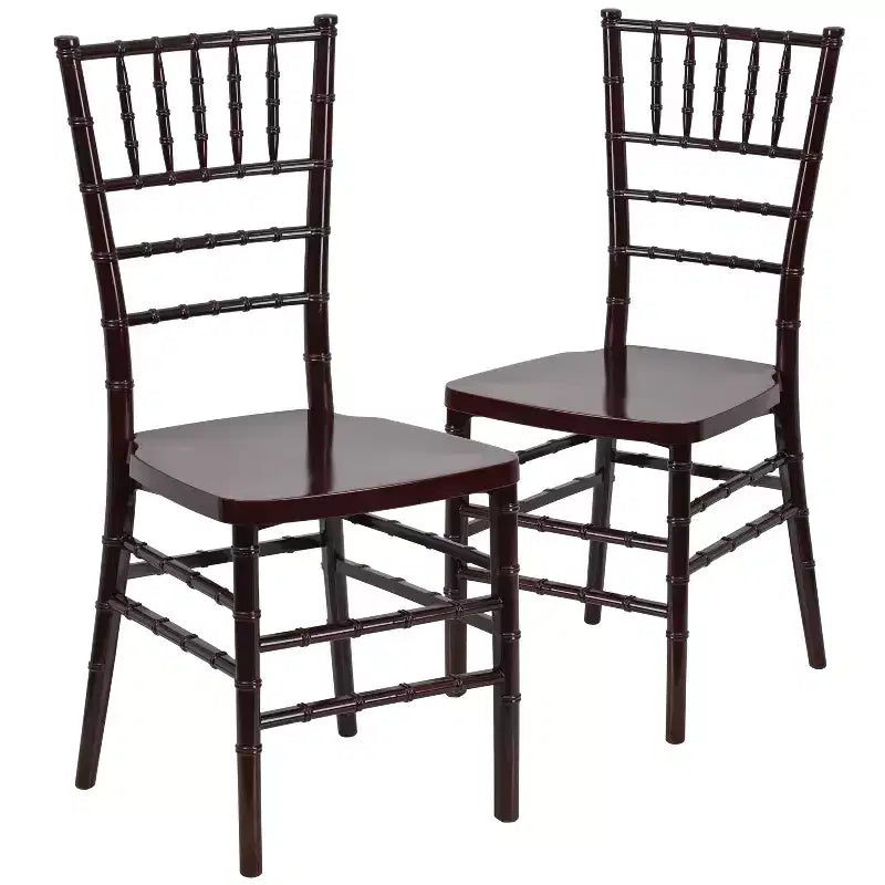 Set of 2 Premium Resin Stacking Chiavari Chairs – 1000 lb, Indoor & Outdoor, Fully Assembled