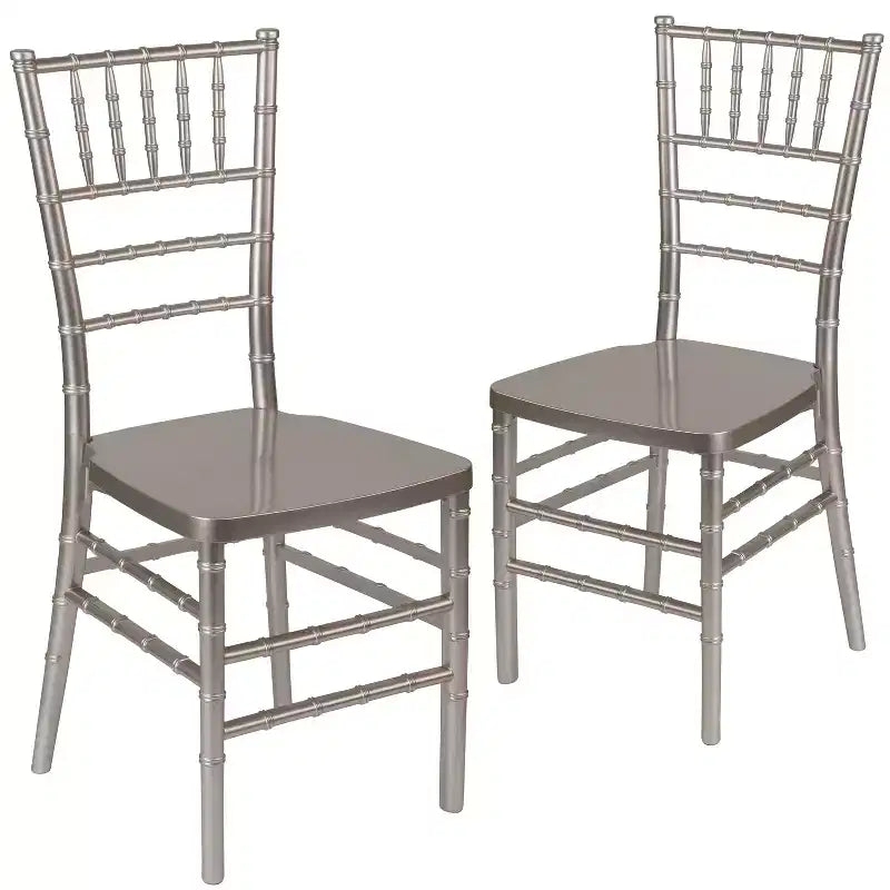 Set of 2 Premium Resin Stacking Chiavari Chairs – 1000 lb, Indoor & Outdoor, Fully Assembled