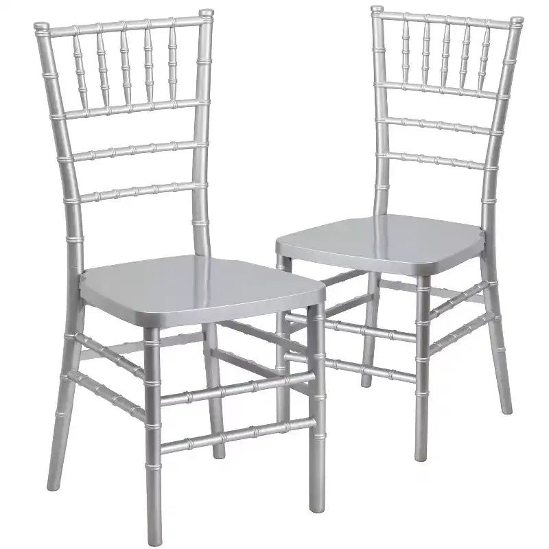Set of 2 Premium Resin Stacking Chiavari Chairs – 1000 lb, Indoor & Outdoor, Fully Assembled