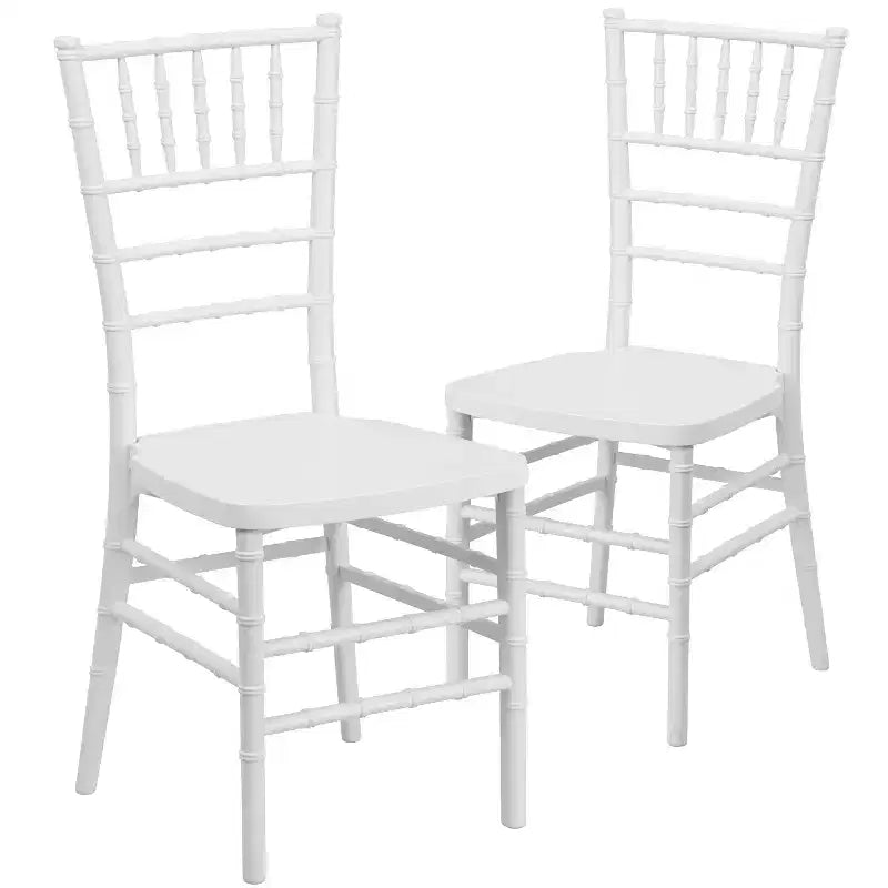 Set of 2 Premium Resin Stacking Chiavari Chairs – 1000 lb, Indoor & Outdoor, Fully Assembled