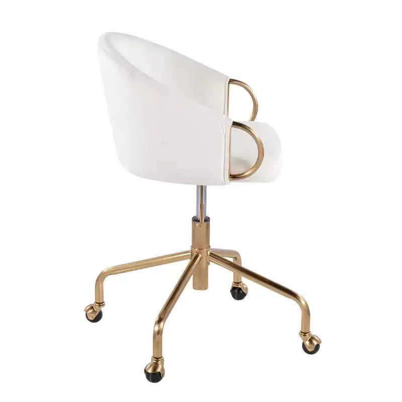 Velvet Task Chair with Arms – Adjustable Height, Swivel, 250 lb Capacity