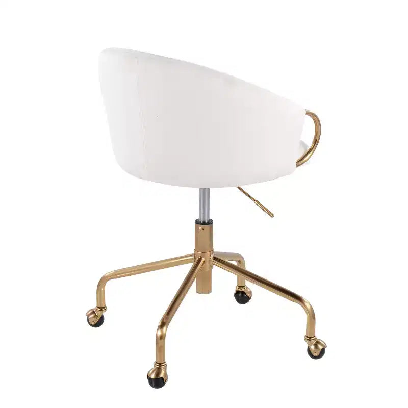 Velvet Task Chair with Arms – Adjustable Height, Swivel, 250 lb Capacity