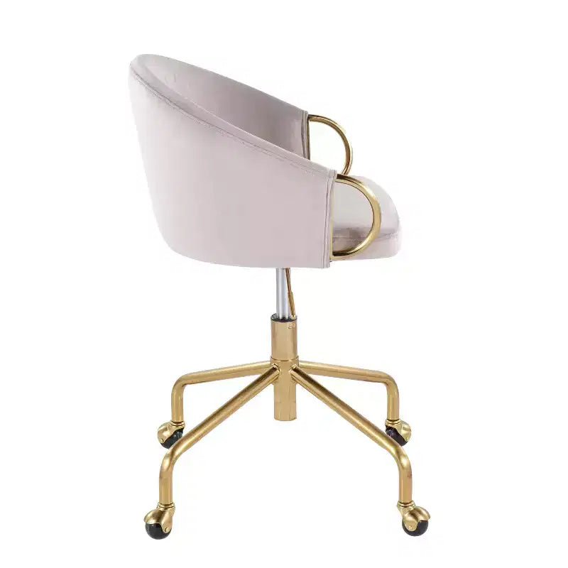 Velvet Task Chair with Arms – Adjustable Height, Swivel, 250 lb Capacity