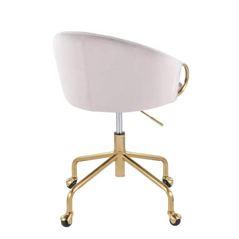 Velvet Task Chair with Arms – Adjustable Height, Swivel, 250 lb Capacity