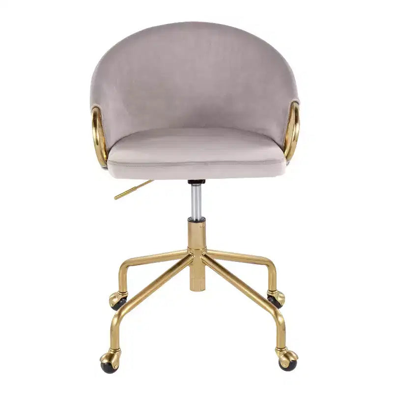 Velvet Task Chair with Arms – Adjustable Height, Swivel, 250 lb Capacity