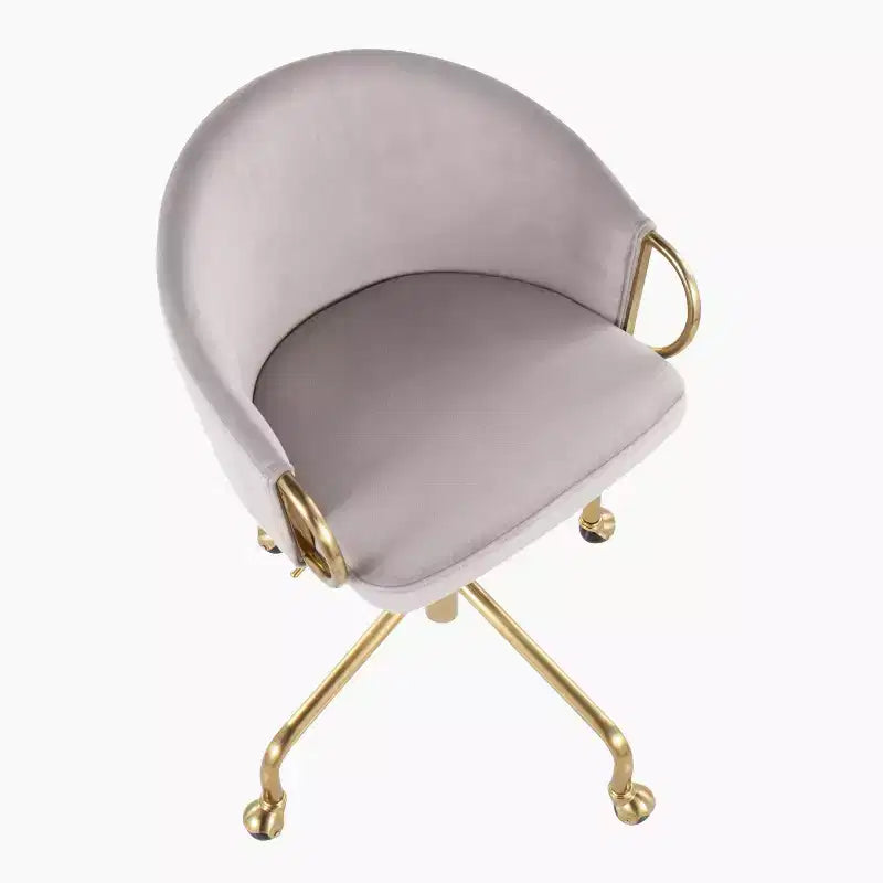 Velvet Task Chair with Arms – Adjustable Height, Swivel, 250 lb Capacity