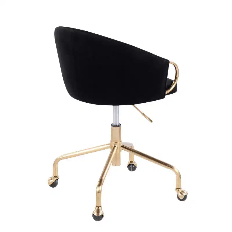 Velvet Task Chair with Arms – Adjustable Height, Swivel, 250 lb Capacity