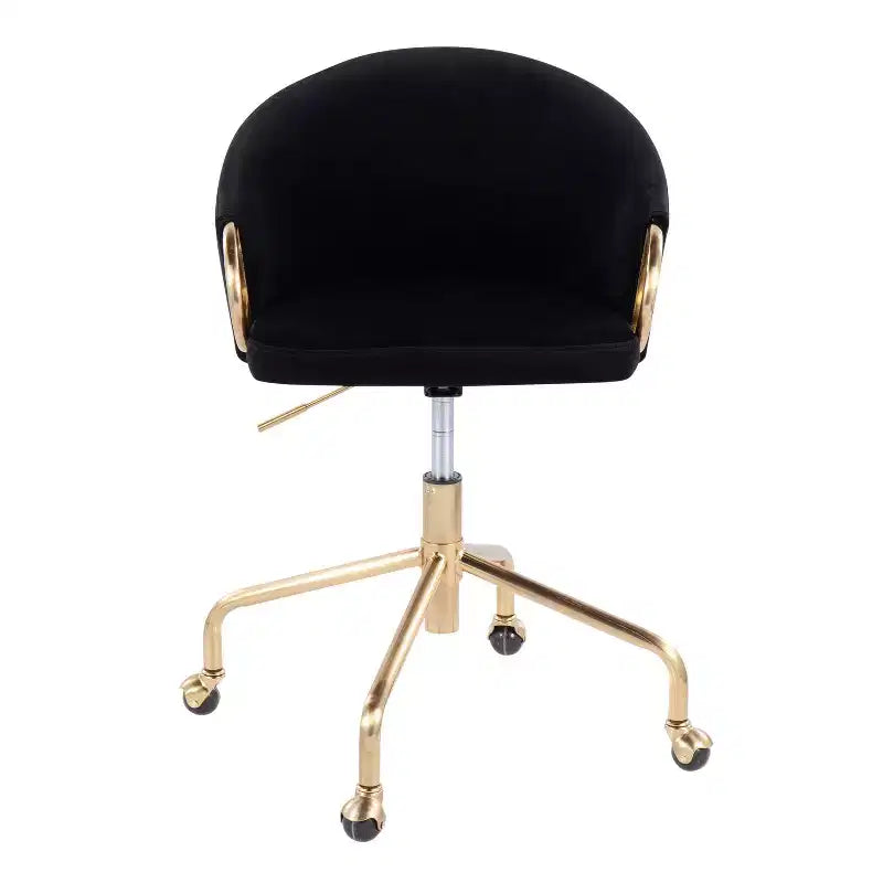 Velvet Task Chair with Arms – Adjustable Height, Swivel, 250 lb Capacity