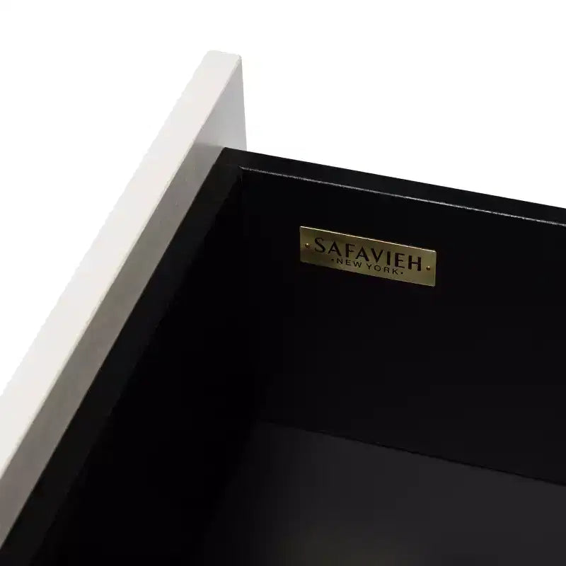3-Drawer Dresser Walnut & Black – Mahogany & MDF, Gold Hardware, 50 lb/Drawer