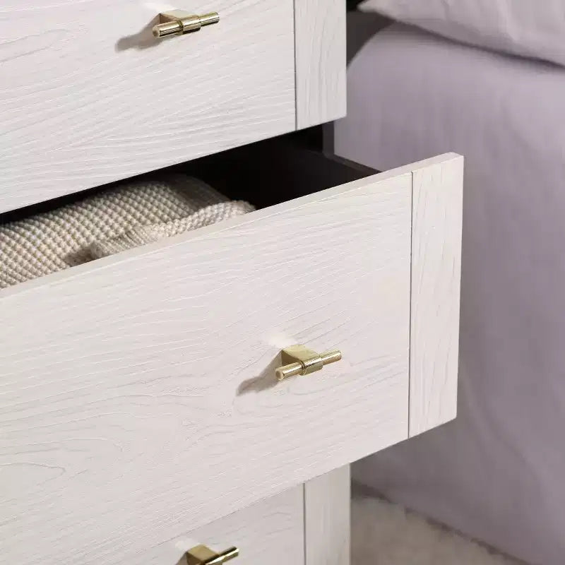 3-Drawer Dresser Walnut & Black – Mahogany & MDF, Gold Hardware, 50 lb/Drawer