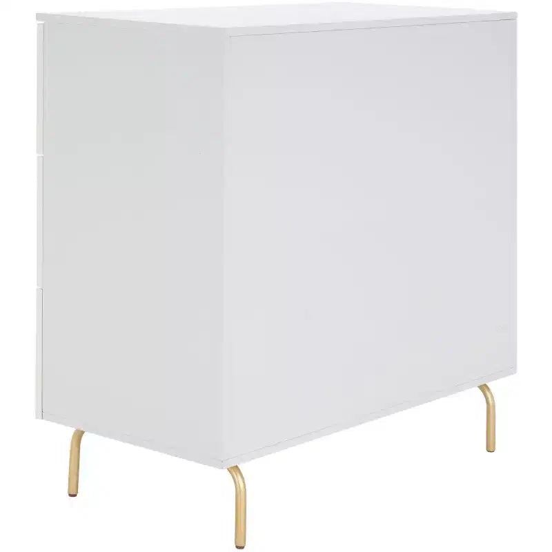3-Drawer Dresser Walnut & Black – Mahogany & MDF, Gold Hardware, 50 lb/Drawer