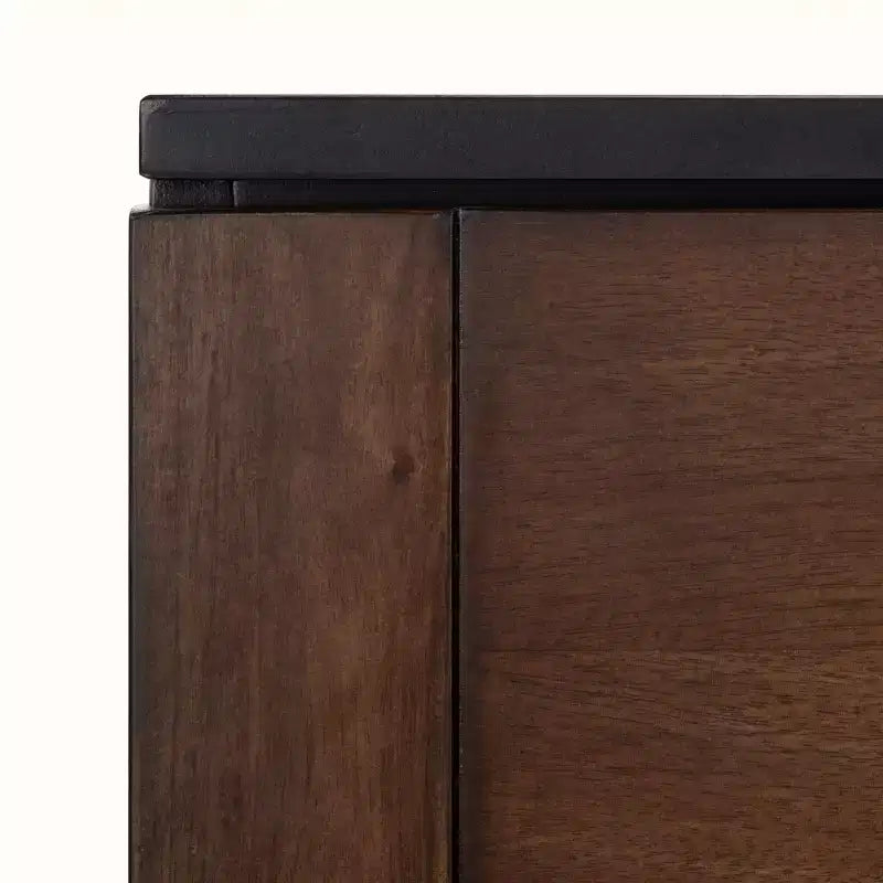 3-Drawer Dresser Walnut & Black – Mahogany & MDF, Gold Hardware, 50 lb/Drawer