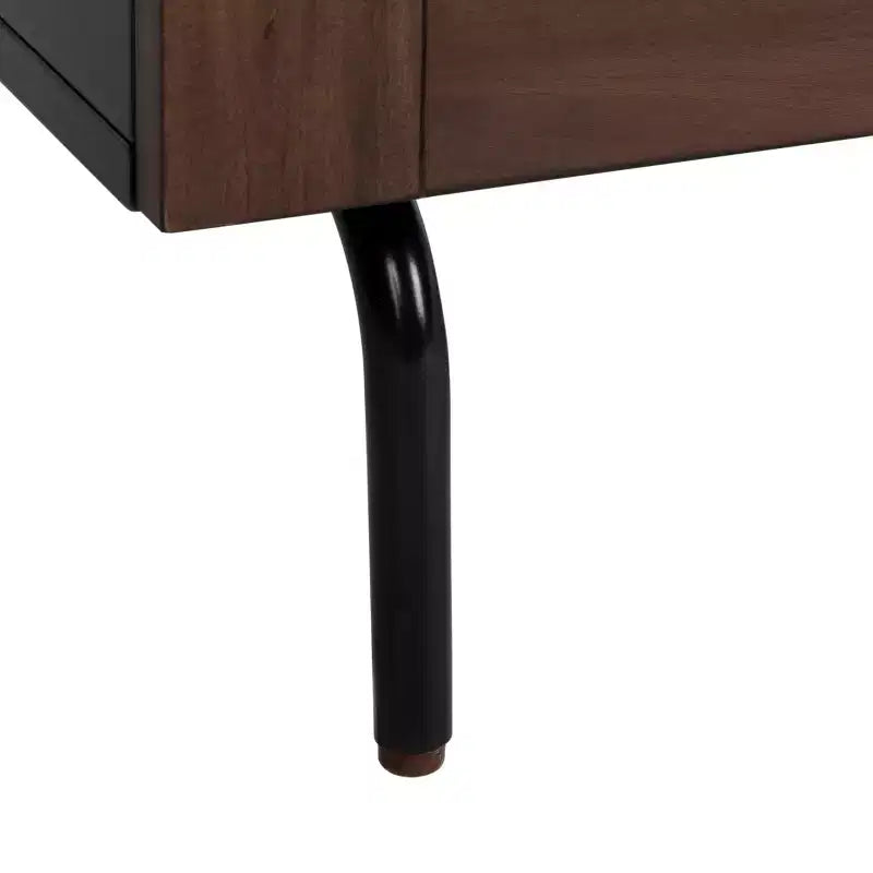 3-Drawer Dresser Walnut & Black – Mahogany & MDF, Gold Hardware, 50 lb/Drawer