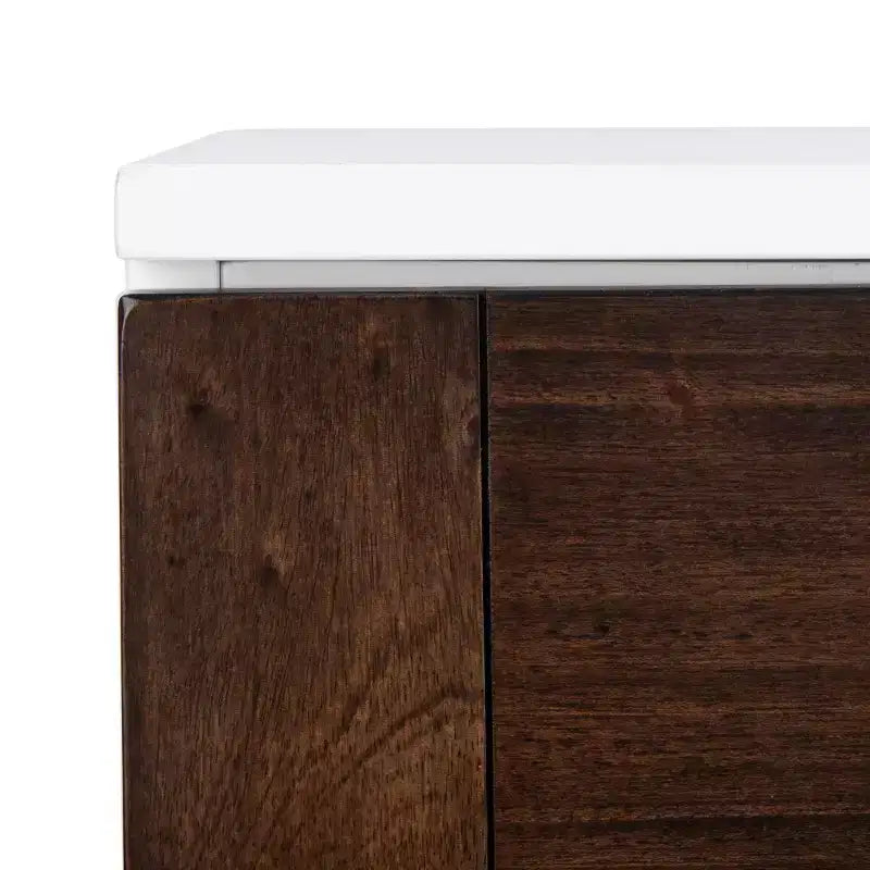 3-Drawer Dresser Walnut & Black – Mahogany & MDF, Gold Hardware, 50 lb/Drawer