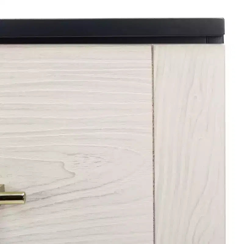 3-Drawer Dresser Walnut & Black – Mahogany & MDF, Gold Hardware, 50 lb/Drawer