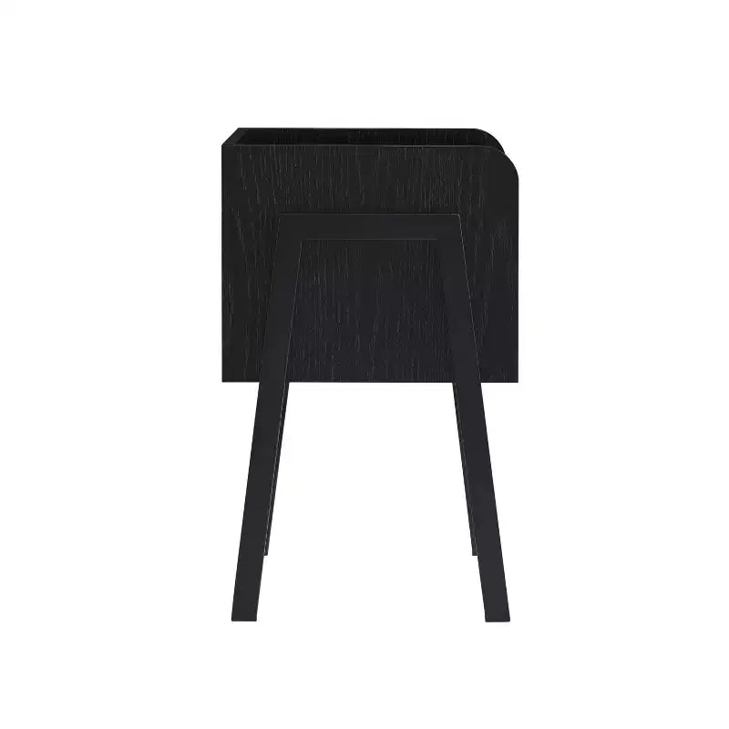 Mid-Century Modern Open Cubby Side Table Black – Metal Frame, MDF Top, 66 lb Capacity