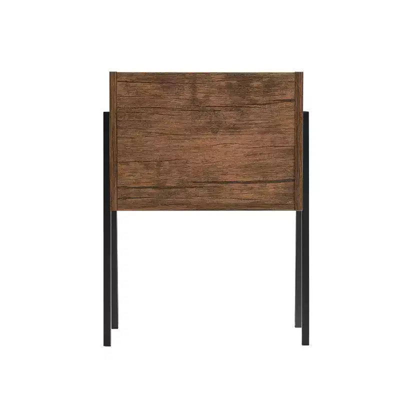 Mid-Century Modern Open Cubby Side Table Black – Metal Frame, MDF Top, 66 lb Capacity