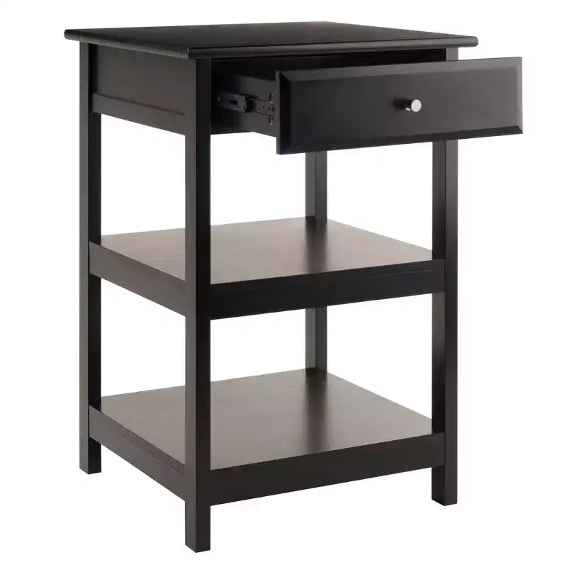 Printer Stand with 2 Shelves & 1 Drawer – Hardwood, 30.71"H, 50 lb Capacity