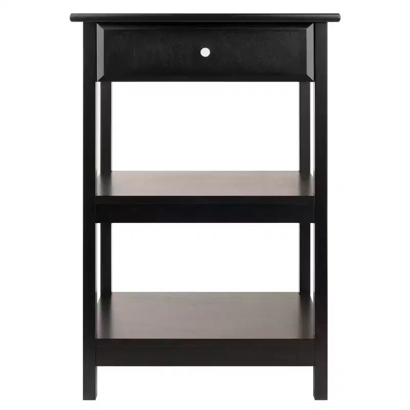 Printer Stand with 2 Shelves & 1 Drawer – Hardwood, 30.71"H, 50 lb Capacity