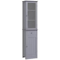 Tall Narrow Bathroom Storage Cabinet – 67.5"H, 5 Shelves, Acrylic Door, MDF, Anti-Tip