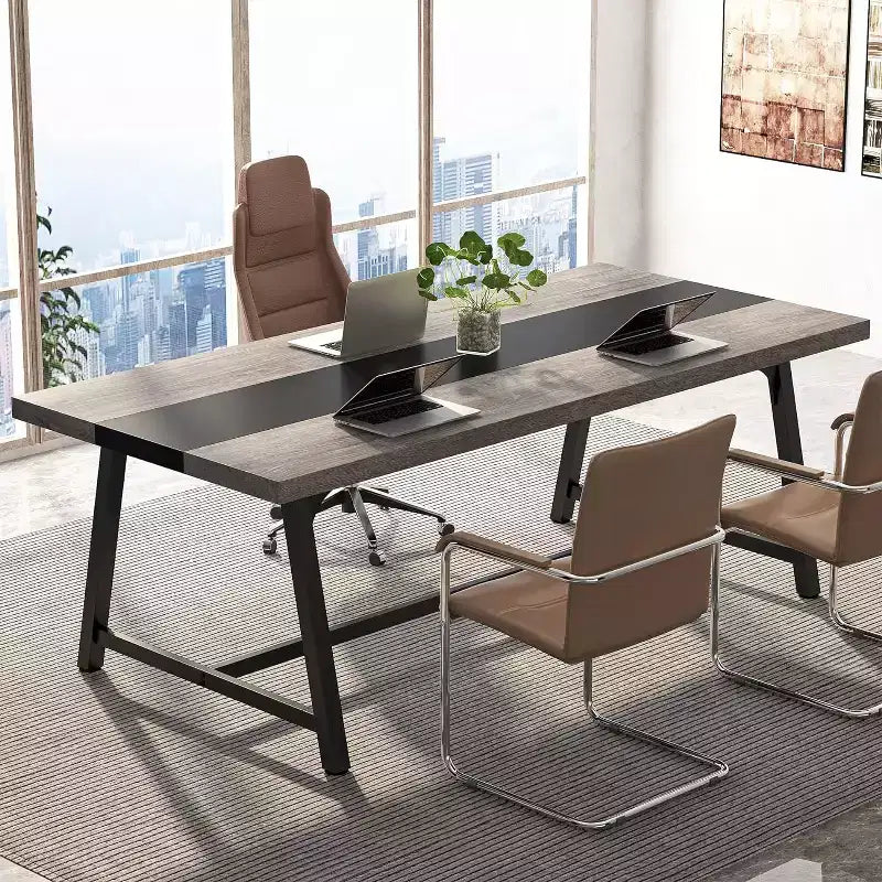 70.87" Executive Conference Desk – Seats 6–8, Steel Frame, Wood Surface, Modern Design
