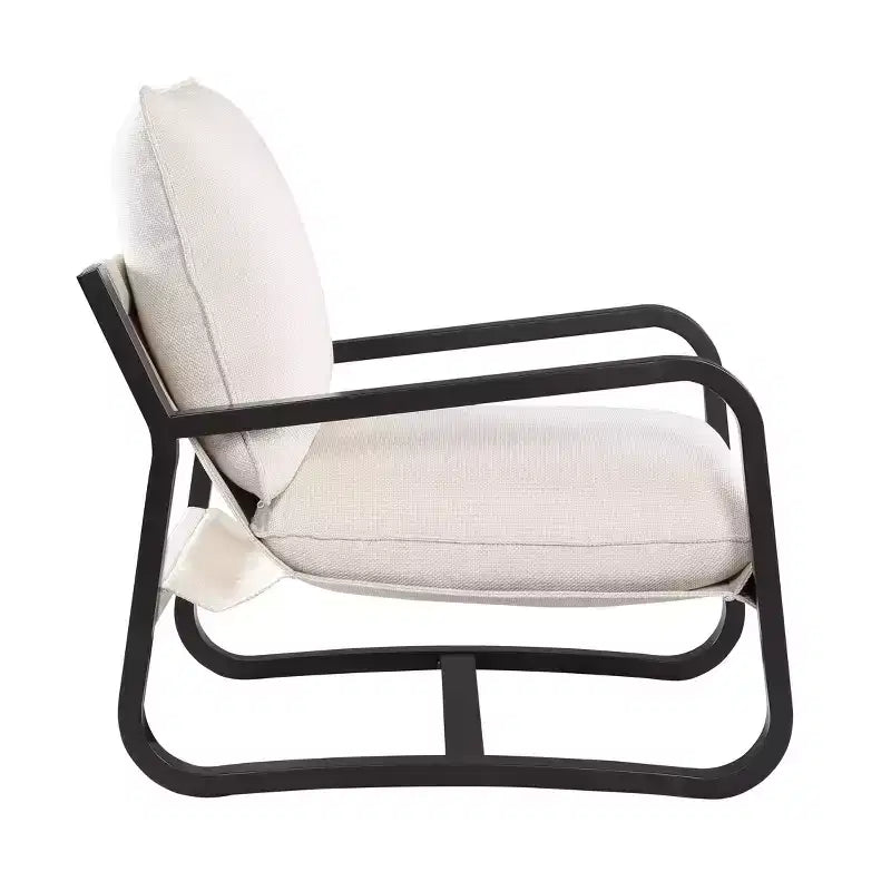 Barcelona Sling Accent Chair – Polyester Fabric, Bronze Powder-Coated Metal Frame, 300 lb