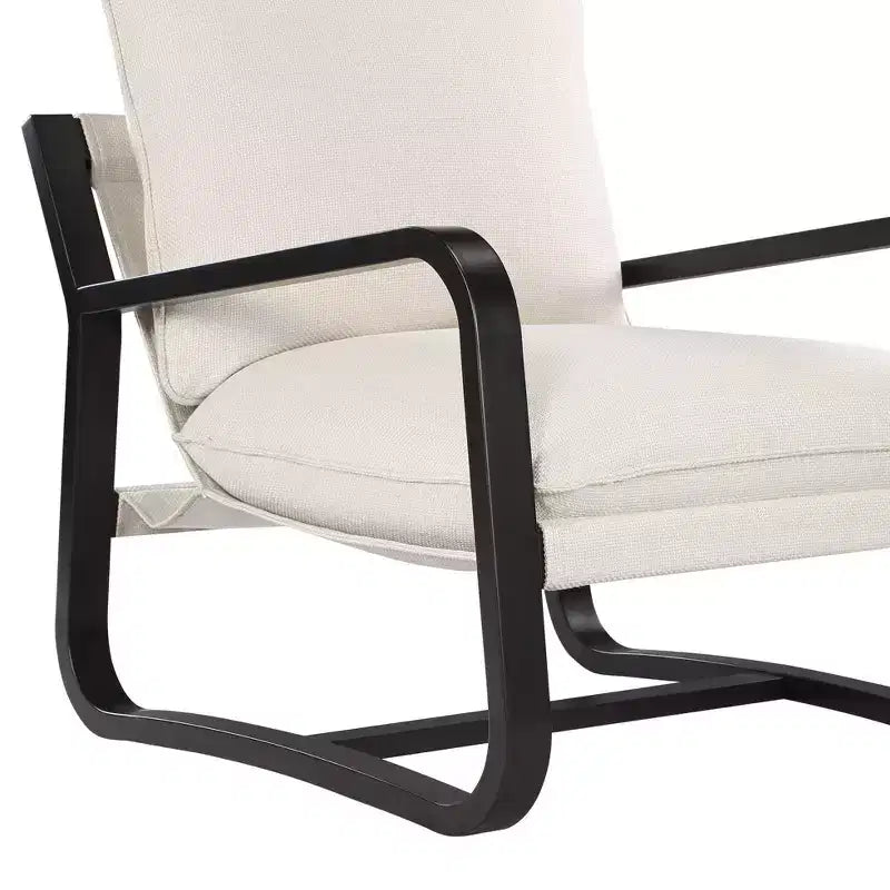 Barcelona Sling Accent Chair – Polyester Fabric, Bronze Powder-Coated Metal Frame, 300 lb