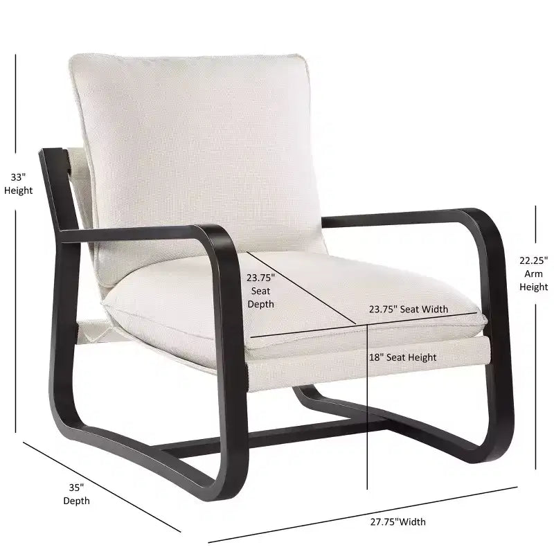 Barcelona Sling Accent Chair – Polyester Fabric, Bronze Powder-Coated Metal Frame, 300 lb