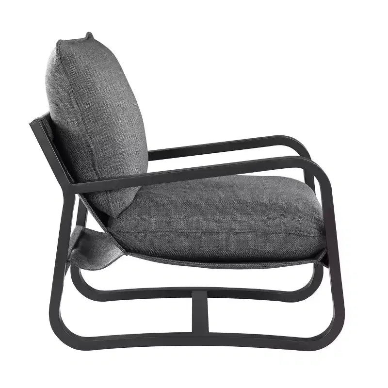 Barcelona Sling Accent Chair – Polyester Fabric, Bronze Powder-Coated Metal Frame, 300 lb