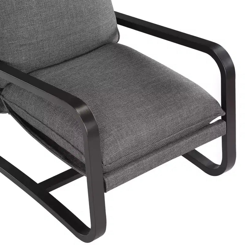 Barcelona Sling Accent Chair – Polyester Fabric, Bronze Powder-Coated Metal Frame, 300 lb