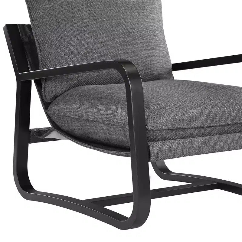 Barcelona Sling Accent Chair – Polyester Fabric, Bronze Powder-Coated Metal Frame, 300 lb