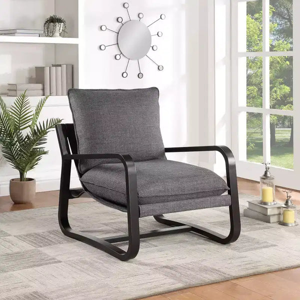 Fauteuil d'appoint Barcelona Sling – Tissu polyester, cadre en métal thermolaqué bronze, 136 kg