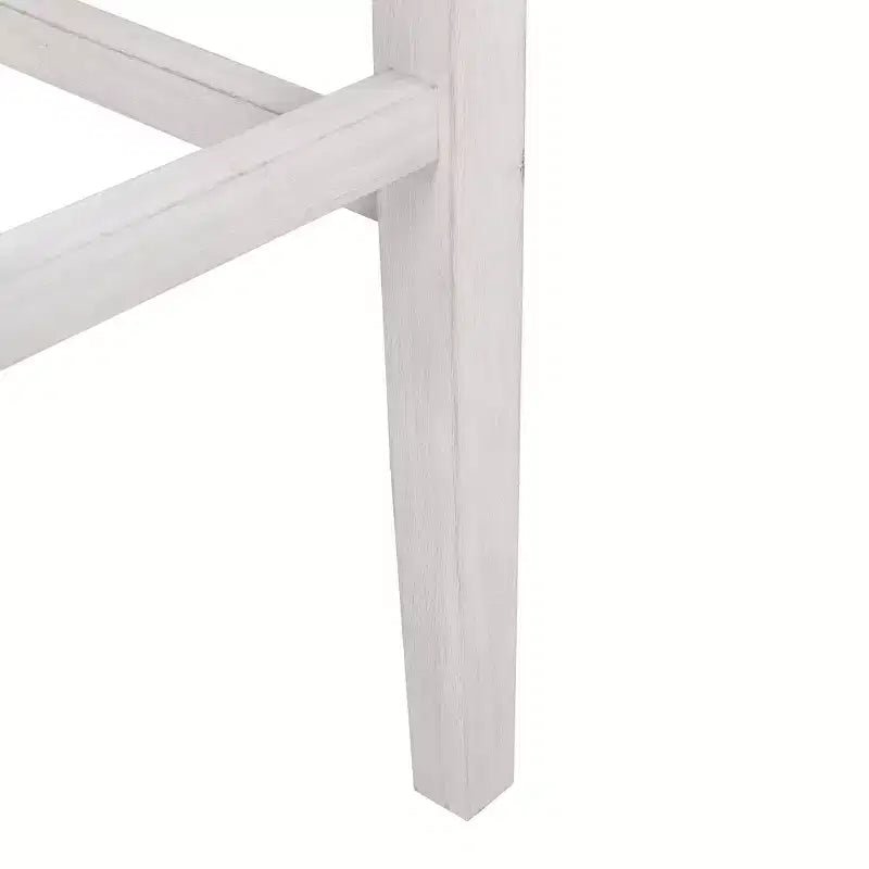 29" Backless Saddle Seat Bar Stool – Upholstered Linen, Antique White, Nailhead Trim