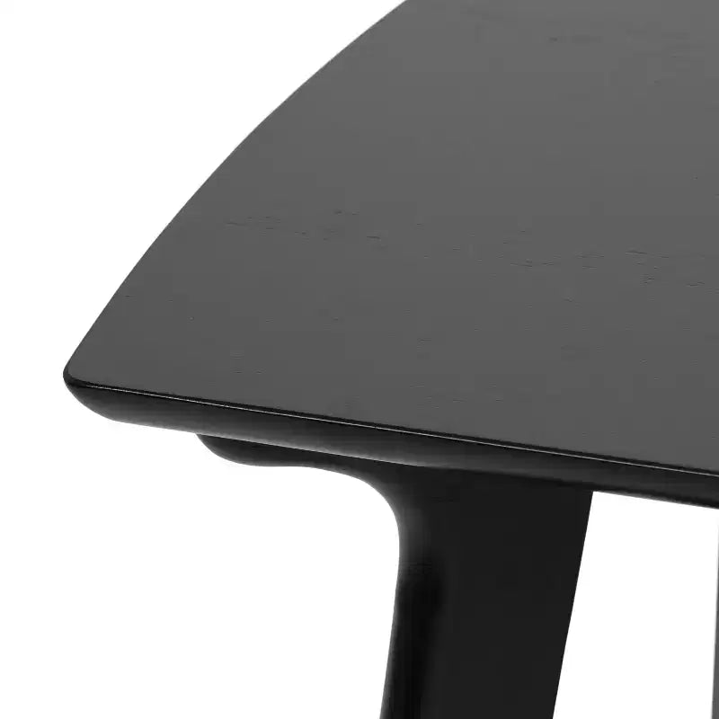 48x24" Two-Tier Wooden Coffee Table Black – Mid-Century Style, Lower Storage Shelf