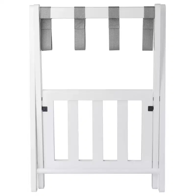 Wood Luggage Rack with Shelf – 24.8"H, Bedroom & Guest Room Suitcase Stand