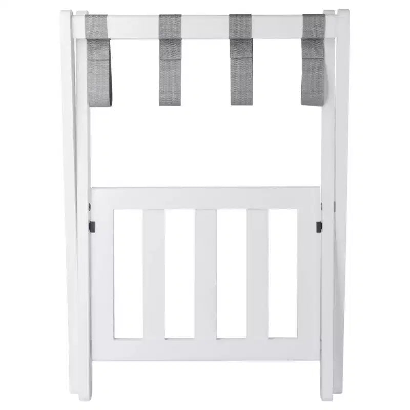 Wood Luggage Rack with Shelf – 24.8"H, Bedroom & Guest Room Suitcase Stand